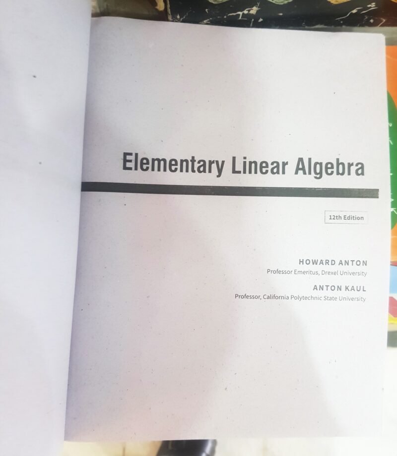 Elementary Linear Algebra by Howard Anton 12th - Image 2