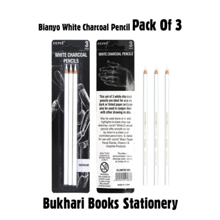 Bianyo White Charcoal Pencil Pack Of 3