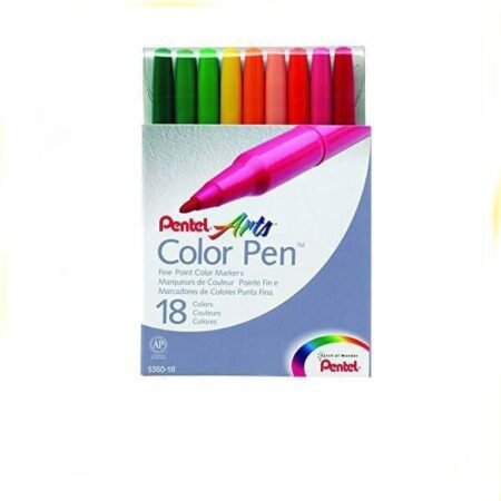 Pentel S360-18 Marker Point Color Pen Set Assorted Colors 18Pcs Count