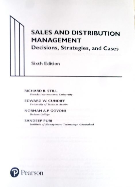 Sales and Distribution Management 6e by Richard R. Still, Edward W. Cundiff, Norman A.P. Govoni, Sandeep Puri - Image 3